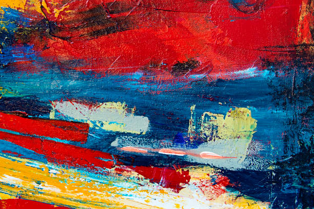 istock Fine Art Abstract Painting Background with Brush Strokes 1263659526
