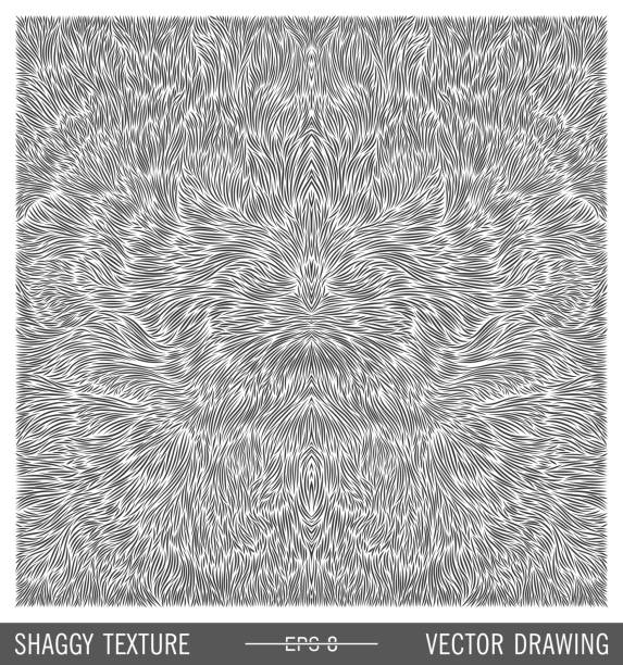 Creative Shaggy Texture. Furry handmade print. Simple monochrome hatching pattern. Ready for use vector mockup. Creative Shaggy Texture. Furry handmade print. Simple monochrome hatching pattern. Ready for use vector template. fur textures stock illustrations