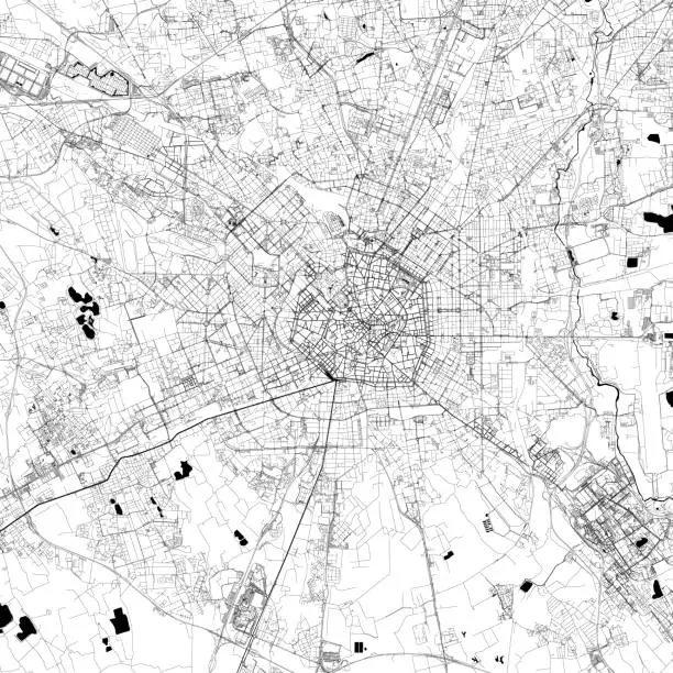 Vector illustration of Milan, Italy Vector Map