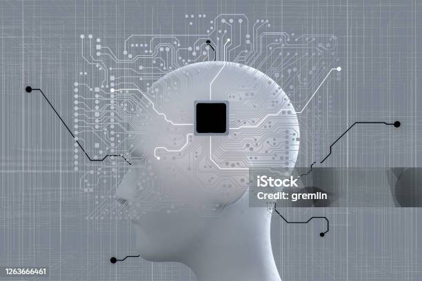 Ai Implant Concept Image Stock Photo - Download Image Now - Implant, Cyborg, Intelligence