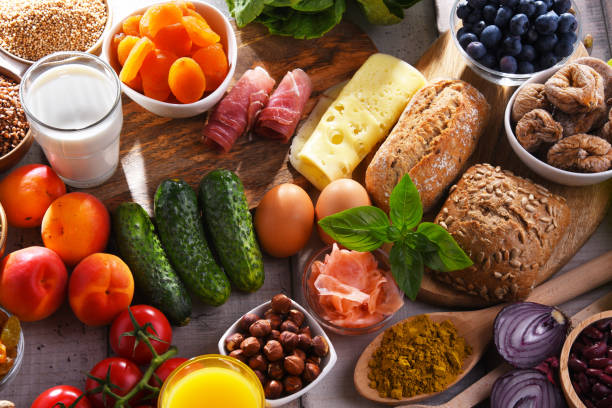 istock Assorted organic food products on the table 1263666523