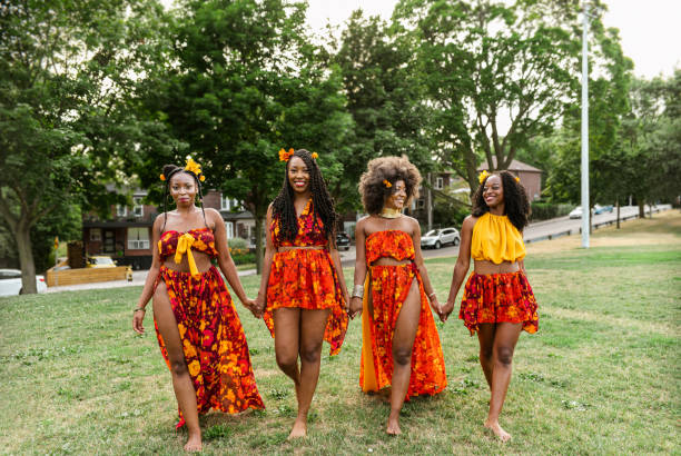 istock Young black women in walking the field 1263671647