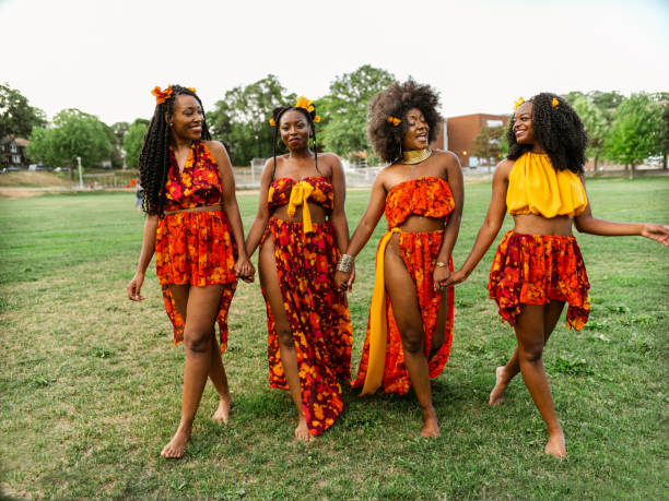 istock Young black women in walking the field 1263672885