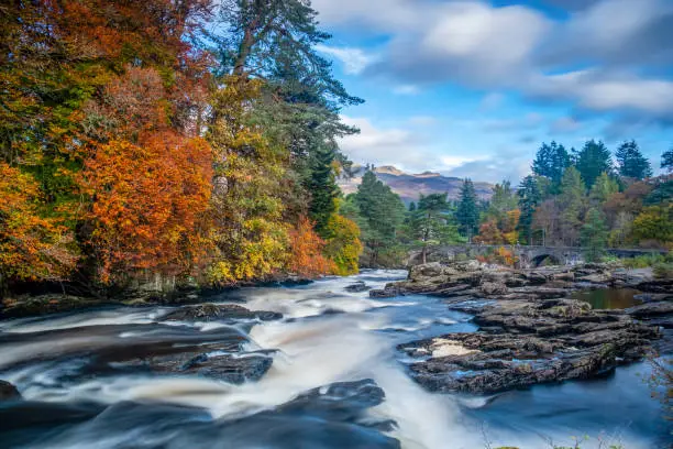 Situated at the north-east corner of the Loch Lomond and The Trossachs National Park, these falls are spectacular, especially when the River Dochart is in spate.