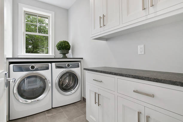 istock White laundry room with new appliances 1263682894