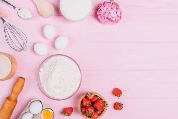 istock Ingredients for baking delicious summer strawberry pie 1263684742