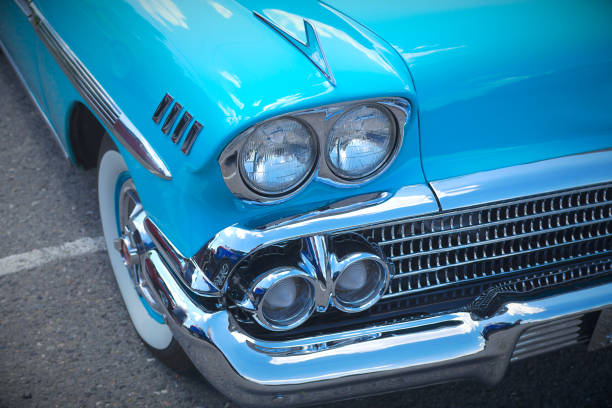 istock antique automobile vintage turquoise car chrome headlight bumper 1263687786