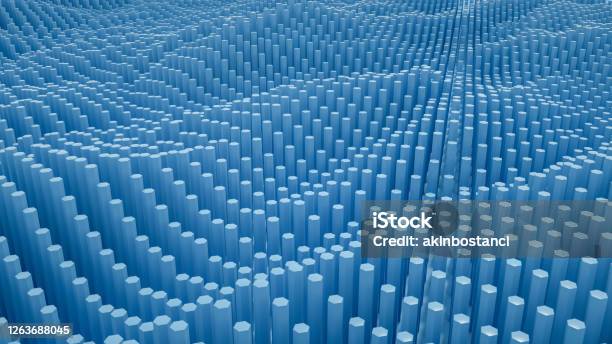 Abstract 3d Hexagon Block Shape Wave Pattern Background Stock Photo - Download Image Now