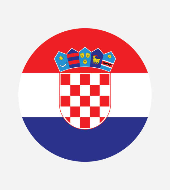 национальный флаг хорватии, официальные цвета и пропорции правильно. национальный флаг хорватии. векторная иллюстрация. eps10. значок вектор� - croatia stock illustrations