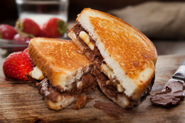 istock Grilled Banana and Chocolate Hazelnut spread Sandwich 1263695454