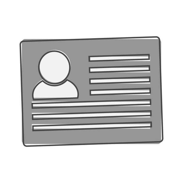 ilustrações, clipart, desenhos animados e ícones de perfil de ícone. o estilo de desenho animado do passaporte do usuário em fundo branco isolado. - name tag id card badge identity