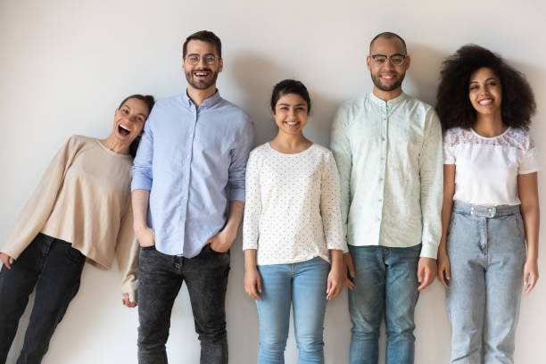 istock Multiethnic friends having fun fooling around posing looking at camera 1263705800