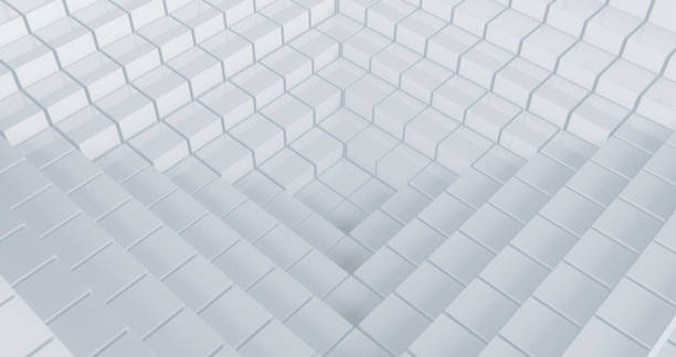 istock Abstract realistic design of white cubes step floor. 1263707118
