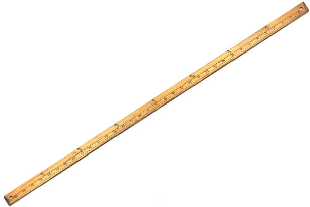 Measuring Stick In A Diagonal Of The Image Stock Photo - Download Image Now  - Yardstick, Wood - Material, Centimeter - iStock