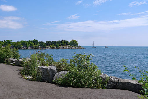 Waterfront trail beside Lake Ontario, near Toronto
