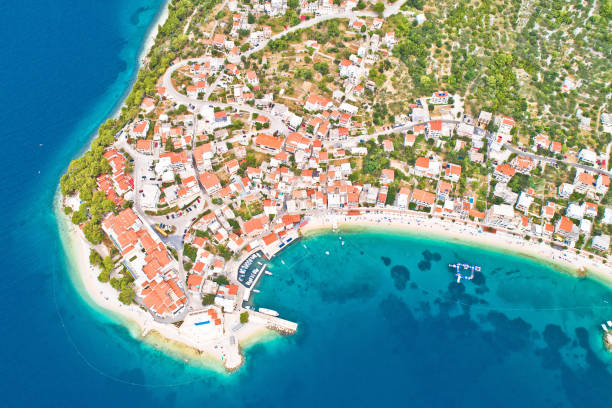 istock Igrane village on Makarska riviera aerial view 1263710372