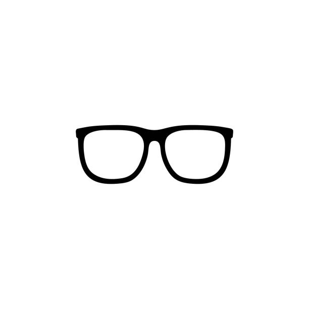 черные очки силуэт изолированы на белом фоне - nerd glasses stock illustrations