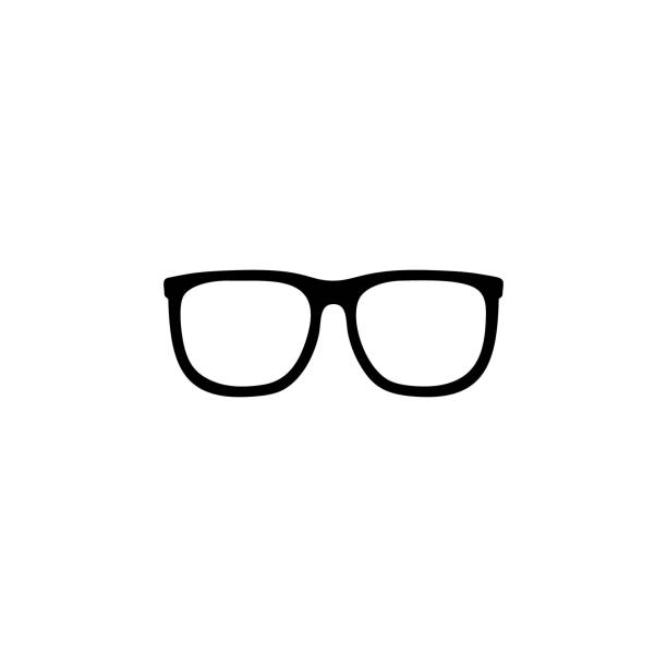 black glasses silhouette isolated on white background black glasses silhouette isolated on white background eyeglasses stock illustrations
