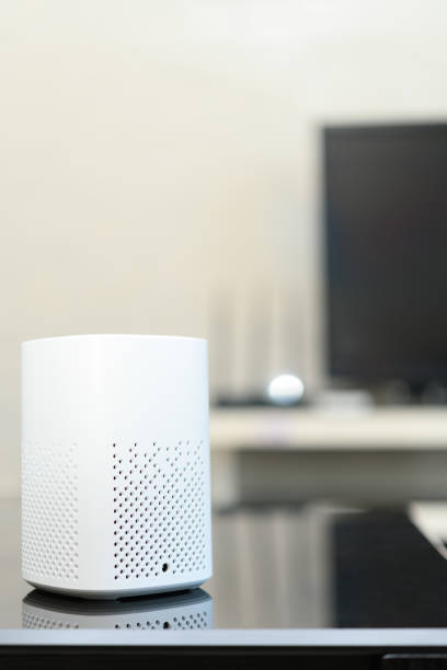 istock AI speaker in a living room vertical composition 1263718190