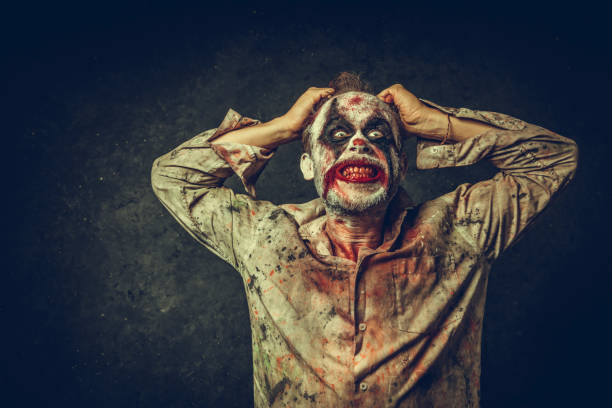 Angry Halloween Clown Angry Halloween Carnival Clown clown photos stock pictures, royalty-free photos & images