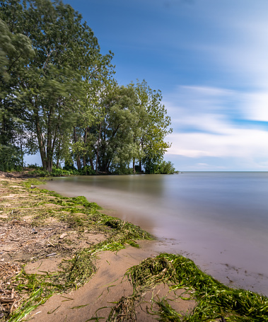 A summer time view of Lake Erie as seen from Kingsville, Ontario Canada.