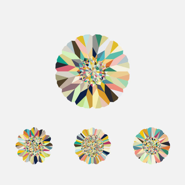 ikona wzoru diamentu - kalejdoskop stock illustrations