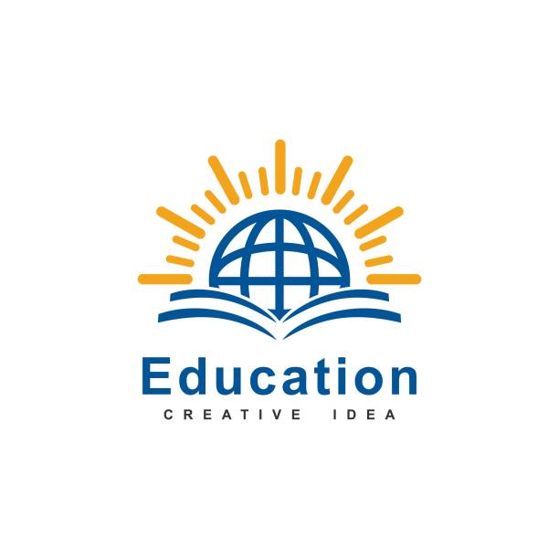 ilustrações, clipart, desenhos animados e ícones de modelo de logotipo da educação - learning child education globe