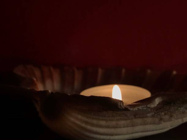 istock Sensual tea candle in scallop shell 1263742993