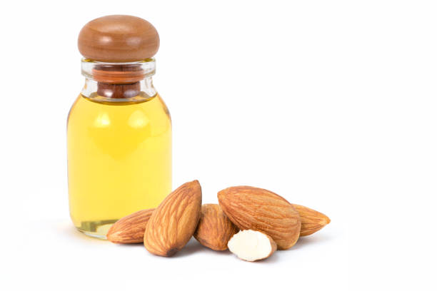 almond - healthy eating macro close up nut imagens e fotografias de stock
