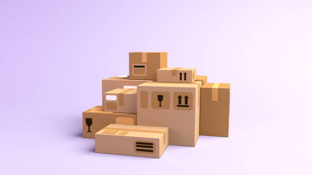 istock Stockpile of cardboard containers 3d illustration 1263754810