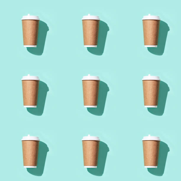 istock Creative seamless pattern with craft take away big paper cup for coffee. 1263755086