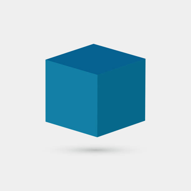 3D blue cube box pattern 3D blue cube box pattern box 3d stock illustrations