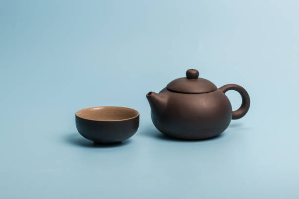 istock Chinese traditional teapot and tea set covered with tea stains 1263762728