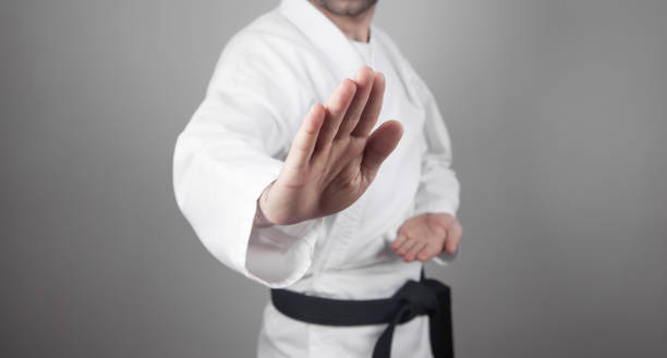 istock Caucasian man doing karate. Martial arts 1263764412