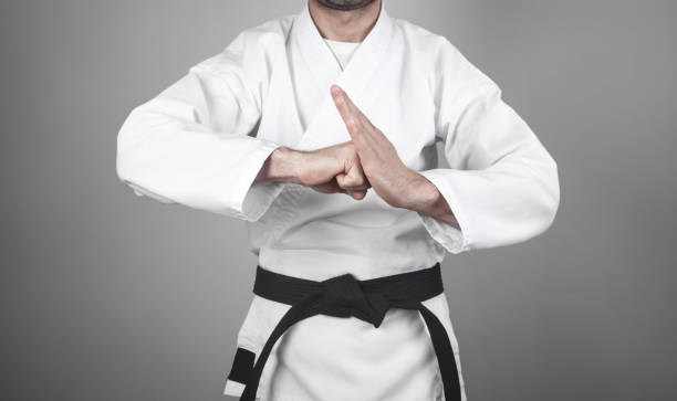 istock Caucasian man doing karate. Martial arts 1263764413