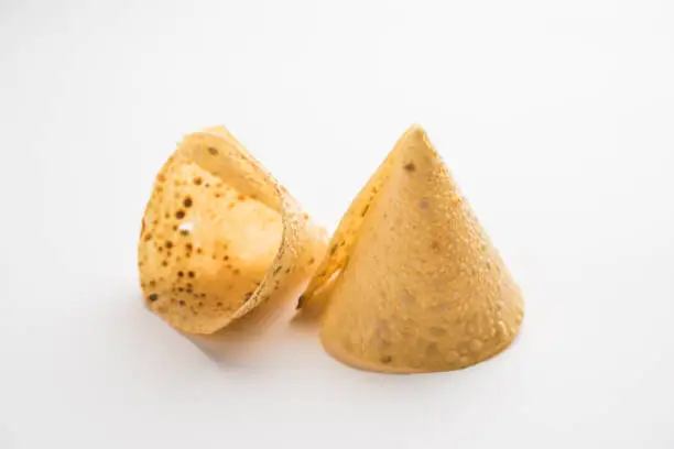 Papad Cones or Papadum in Cone shape, Traditional Indian side dish