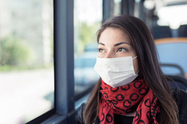 istock Young woman with protective mask stock image 1263773651