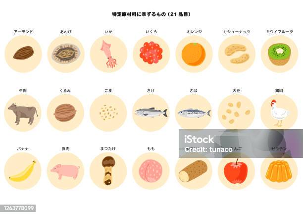 アレルゲン表示 指定原材料21品目に対応 - ゴマ科のベクターアート素材や画像を多数ご用意 - ゴマ科, ゴマ粒, イラストレーション