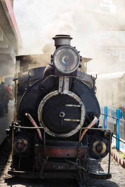 インド・ダージリン駅のメカニックと蒸気機関車 - mountain himalayas india cabin ストックフォトと画像