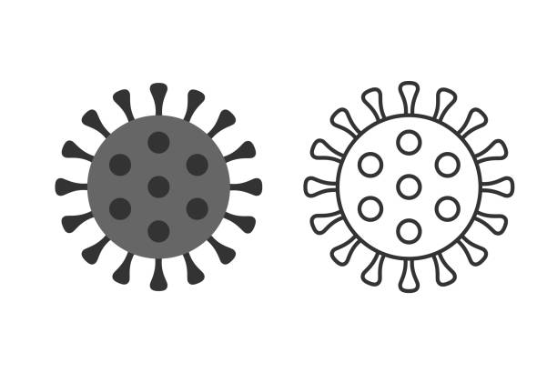ilustrações de stock, clip art, desenhos animados e ícones de coronavirus icon set. virus icons isolated on white background - microscop