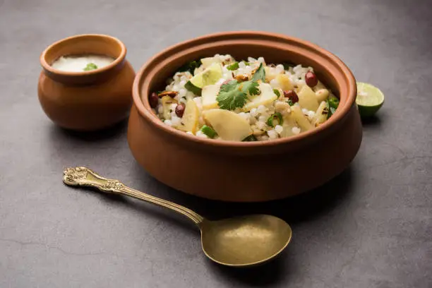 Sabudana khichdi / Khichadi is an Indian Fasting Recipe or Vrat food consumed during navratri, ekadashi or ganesh chaturthi