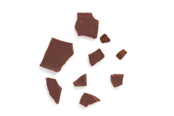 istock Pieces dark chocolate on a white background 1263783954