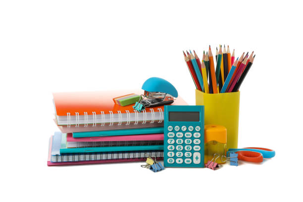 istock Different school supplies isolated on white background 1263784245