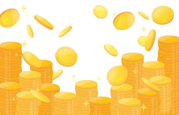 Vector illustration of Pile of gold coins