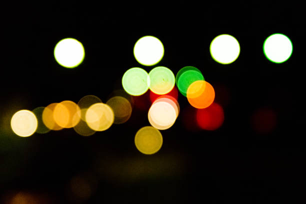 istock Blurred lights of the railway station. Bokeh background 1263785321