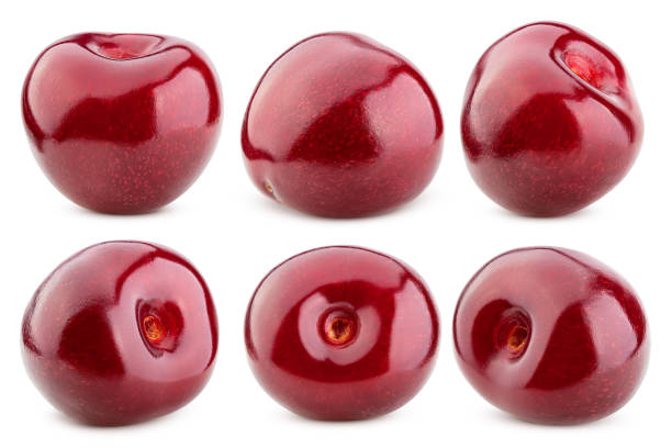 istock cherry isolated on white background, full depth of field, clipping path 1263791188