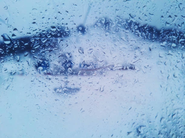 istock Natural water drop texture on the window glass 1263817623