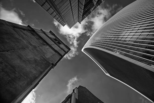 istock Piece of sky with clouds between the buildings 1263820362