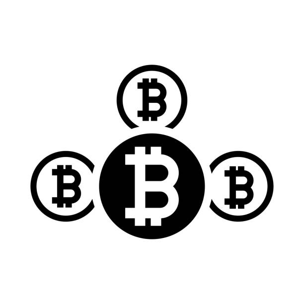 bitcoin, dijital para birimi siyah ikon - finans ve ekonomi stock illustrations
