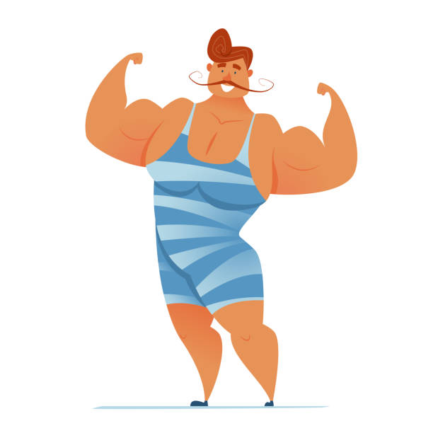 ilustrações, clipart, desenhos animados e ícones de homem forte 2 - circus strongman men muscular build
